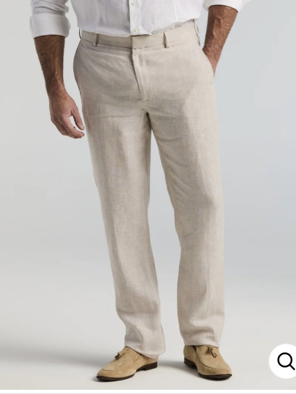 NWT Cubavera Big & Tall Khaki Linen Blend Pants 46x30 Beach Wedding Coastal